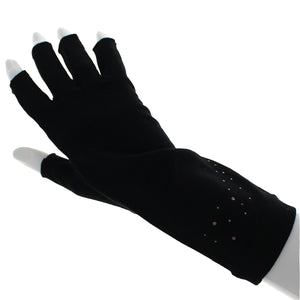 温度調整婦人UV手袋ショート丈 ブラック