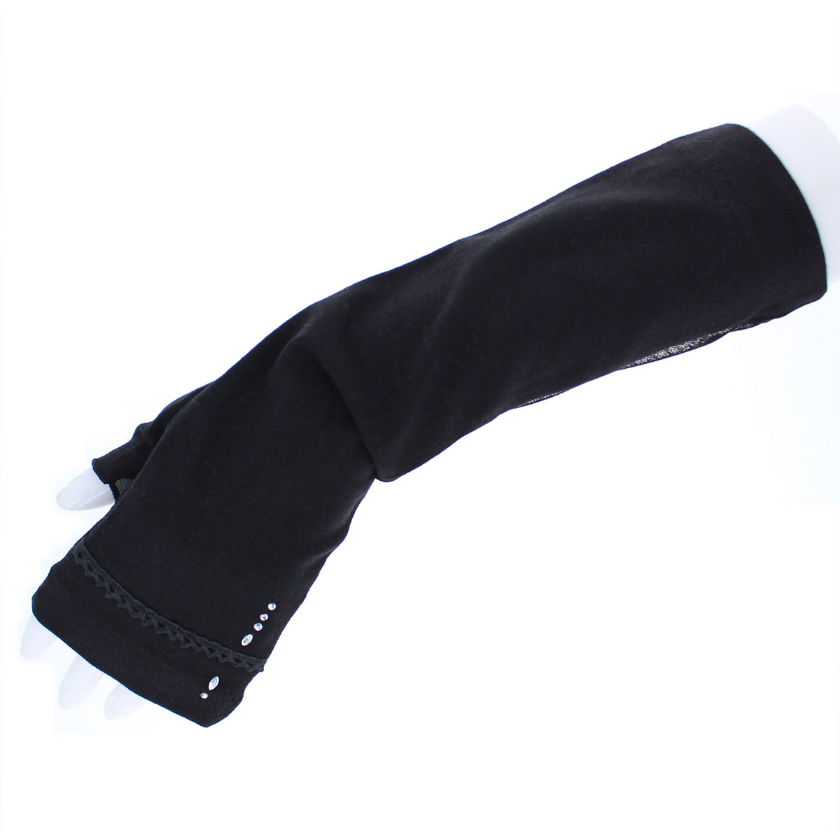 高遮蔽UPF50+婦人UV手袋 ミドル丈 ブラック