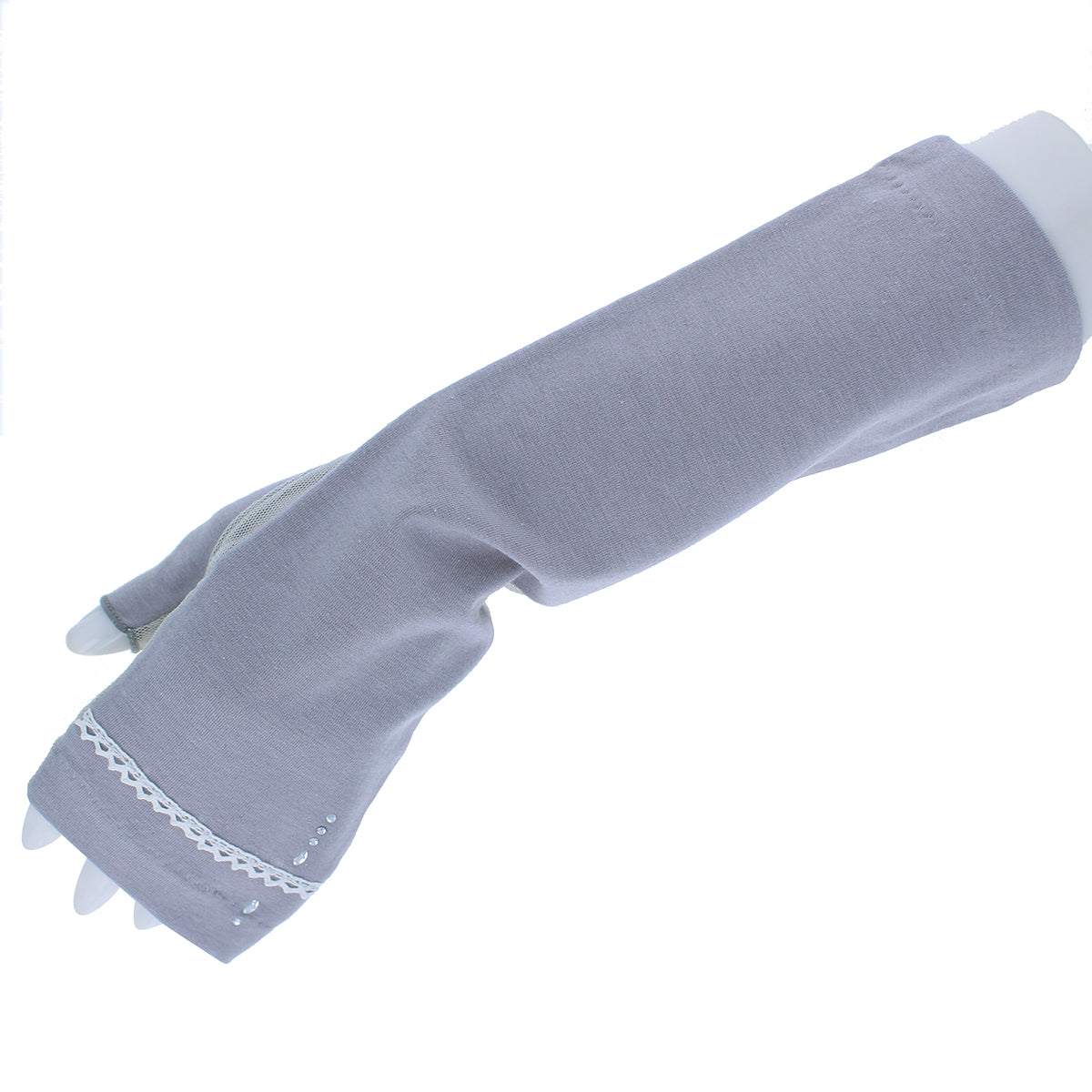高遮蔽UPF50+婦人UV手袋 ミドル丈 グレー