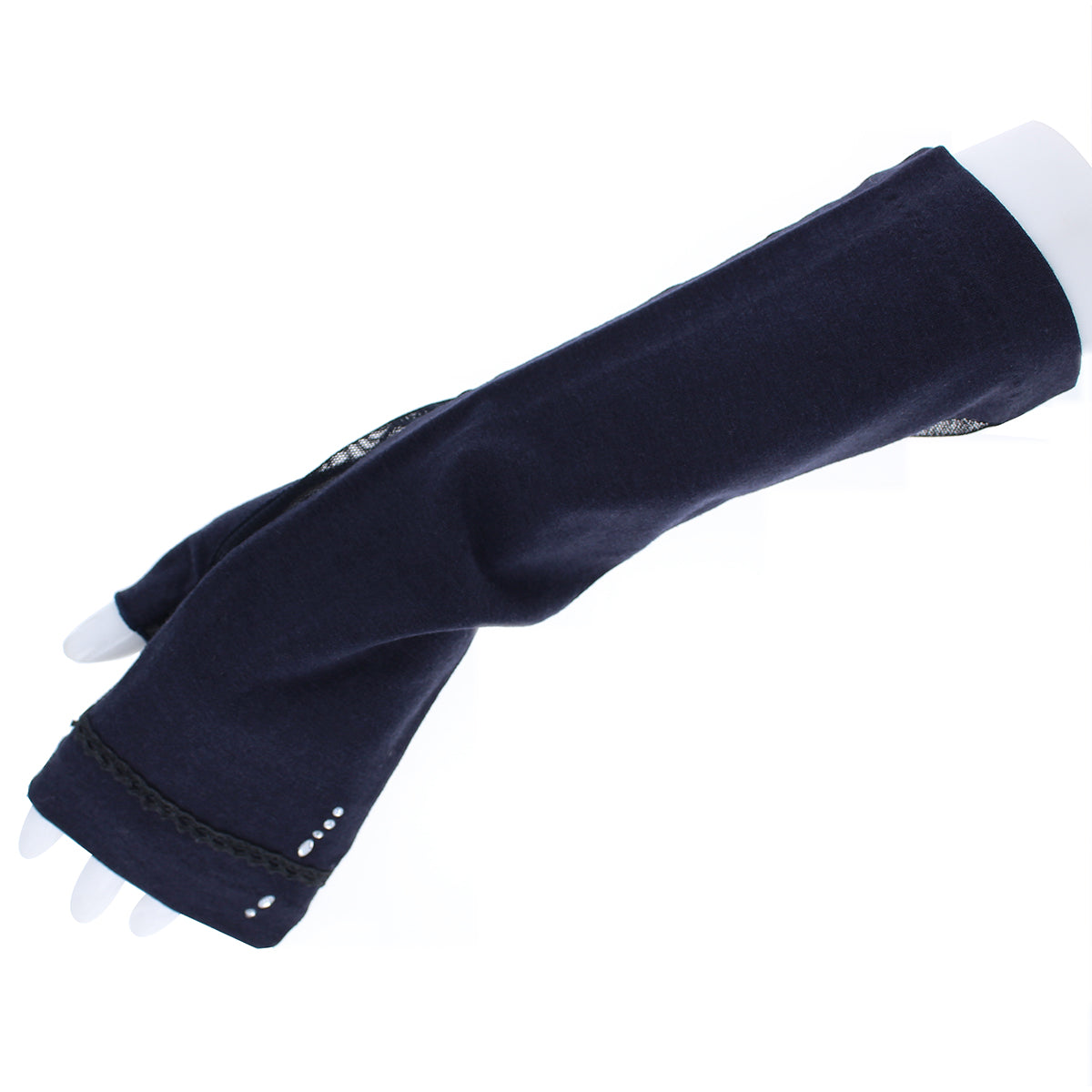 高遮蔽UPF50+婦人UV手袋 ミドル丈 ネイビー