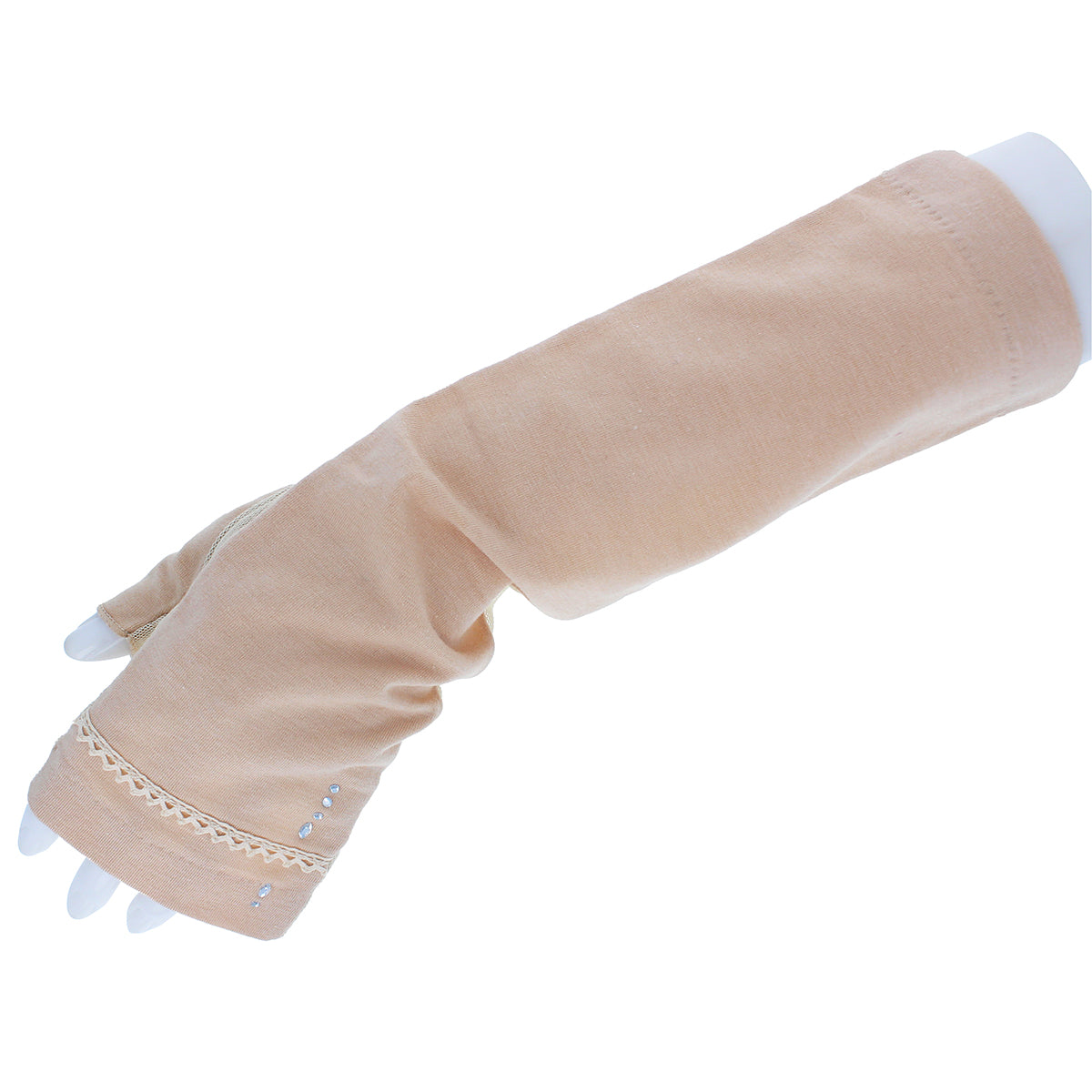 高遮蔽UPF50+婦人UV手袋 ミドル丈 ベージュ