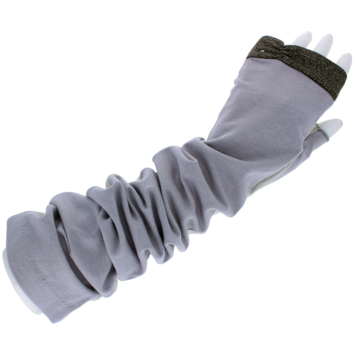 高遮蔽UPF50+婦人UV手袋 ロング丈 グレー