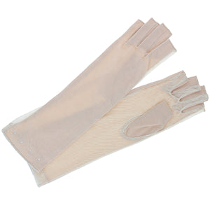 高遮蔽UPF50+婦人UV手袋 ミドル丈 ベージュ